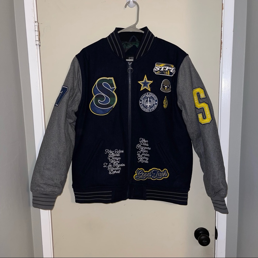 Staples pigeon varsity jacket